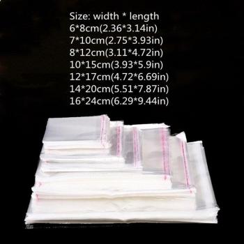 200Pcs OPP Poly Bags with Self-Adhesive Seal for Clothing and Masks