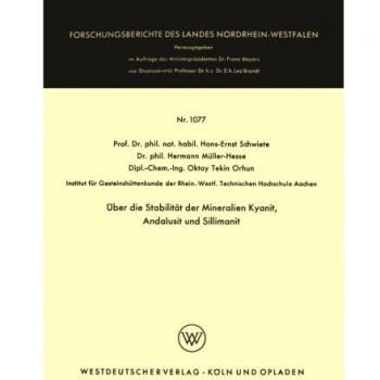 Ãber die StabilitÃ¤t der Mineralien Kyanit, Andalusit und Sillimanit