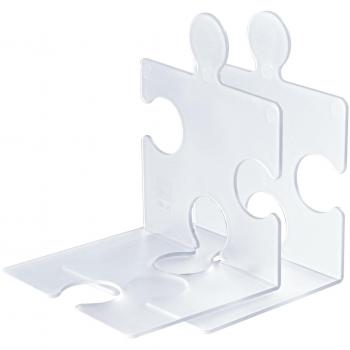 Han CD/Buchstütze Puzzle im 2er-Pack transluzent klar