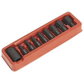 Sealey AK5609 Impact Hex Bit & Holder Set 9pc 1/2Sq Drive
