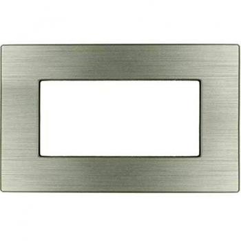 Placca Dynamic 4M Tecnopolimero Satinato Argento Compatibile Bticino Matix