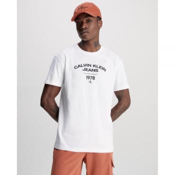 Camiseta de Manga Corta para Hombre en Color Blanco Calvin Klein Jeans