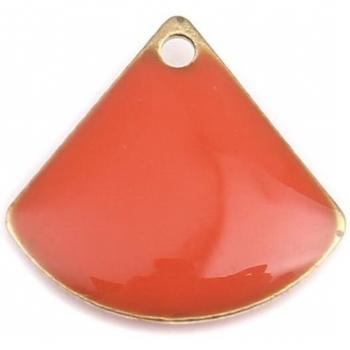Doreen Copper Enamelled Sequins Charms Gold Geometric Colorful Fan Pendants 13mm x 12mm, 10 Count