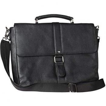 Luxus-Laptop Aktentasche aus schwarzem Leder – College Edition