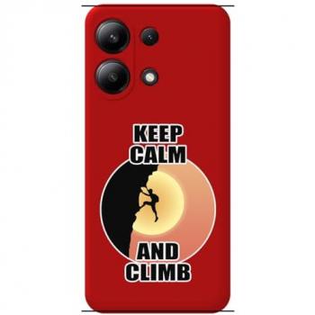 Funda Silicona Líquida Roja con Diseño de Hombre en Escalada para Xiaomi Redmi Note 13 4G