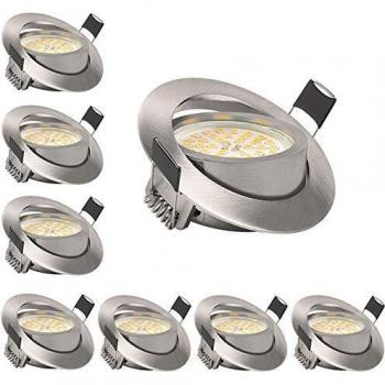 Warmweißes LED-Einbaustrahler Set KSIPZE – 8x, 6 W, 500 lm, dimmbar