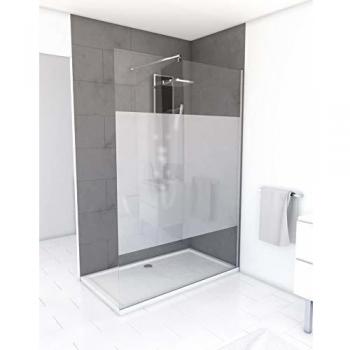 Paroi de douche à l'italienne FREEDOM 140x200 verre 8mm dépoli + bras inox extensible