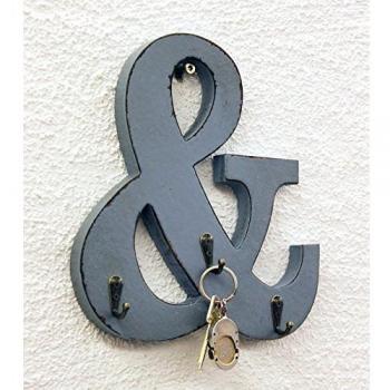 DanDiBo Hakenleiste mit Buchstaben und 3 Schlüsselhaken 24 cm 14B394 Vintage Shabby