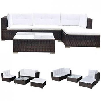 VidaXL Gartenmöbel 14-TLG. Poly Rattan Sofa Lounge Sitzgruppe