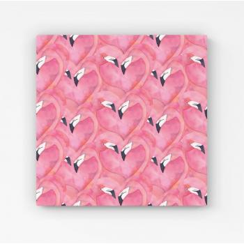 Flamingo Hearts Watercolor Print – 10-inch Canvas
