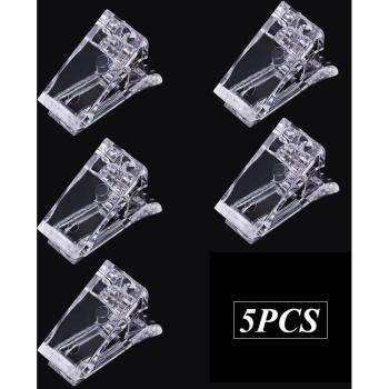 Colle d'extension pour ongles, Poly Gel, construction rapide, Clips transparents en plastique, outil de manucure, pince d'extension fixe, 20 pièces