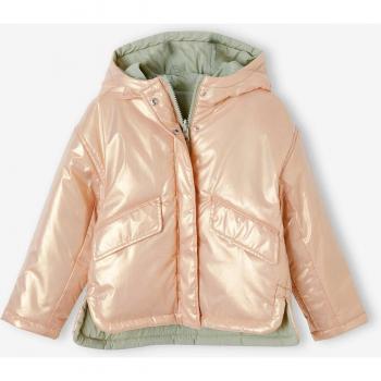 Menta Verde Sauce Parka Infantil de Dos Colores con Capucha
