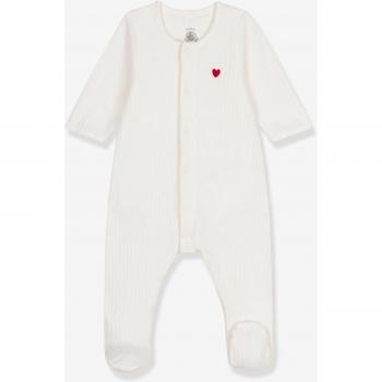 Petit Bateau Bodyjamas Unisaux en Velours Blanc, Taille 12M