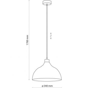 Kaitt Suspension Envostar, détail en bois, Ø 34 cm, rouge brique