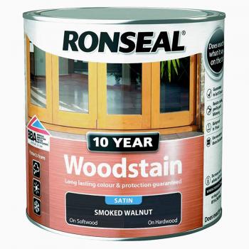 Ronseal's Smoked Walnut Color Woodstain that Lasts 10 Years, Volume: 2.5 Liters