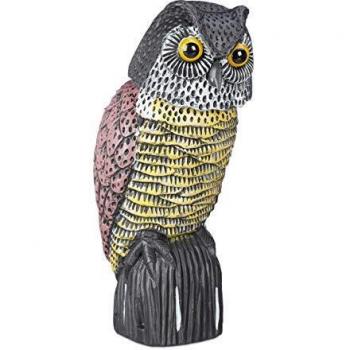 Figura Decorativa Verticale da Giardino, Spaventapasseri RELAXDAYS, Uccello Gufo con Testa Rotante, Balcone e Giardino, Colori Vivi