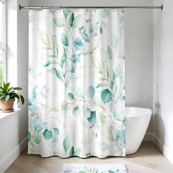 Rideau de Douche Polyester Aquarelle Tendance 180x200 cm