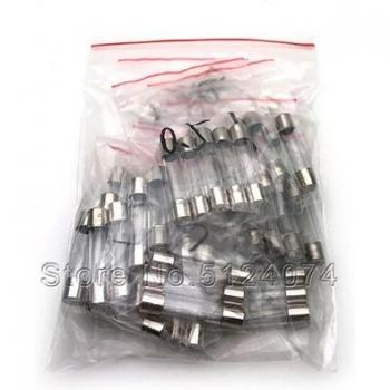 Tube à fusible en verre 250V, 75 pièces, mix de 5x20mm et 6x30MM, 3A à 30A