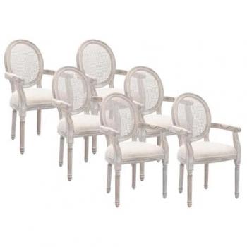 Sedia con braccioli in tessuto e giunco Beige