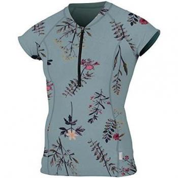 Oneill Piper Floral Damen-Rashguard Kurzarm Front-Zip