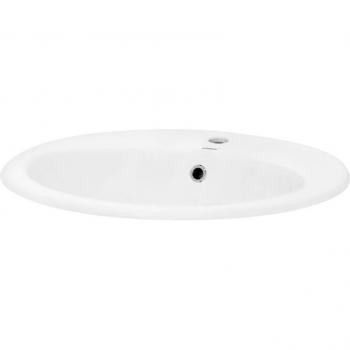 Luxebath Lavabo Ovale Bianco per Bagno e Toilette 57x19,5x48,5 cm