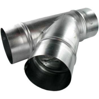 Té en acier galvanisé 45° diamètre 160/80 mm