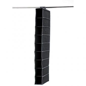 Étagère à chaussures en tissu noir, 15 x 30 x H128 cm