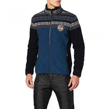 CMP Sportswear 39M3767 Men’s Dual‑Tone Fleece – Size 52 – Black/Blue