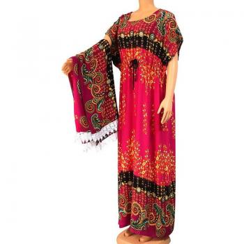 Robe Africaine 100% Coton Dashikiage avec Écharpe en Dentelle