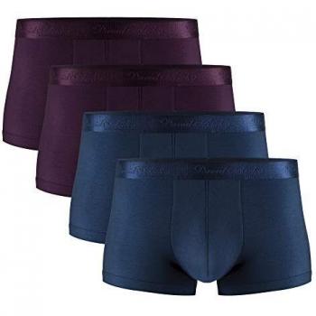 David Archy Herrenboxershorts 4‑fach, Microfaser/Modal, Retro‑Kurzbeutel
