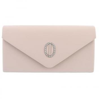 Ital-Design Beige Damentasche Clutch mit Strass