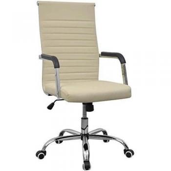 Vidal XL Scrivania in cuoio sintético crema 55 x 63 cm
