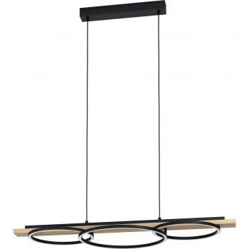 Boyal Lampadario in acciaio nero e legno – 2 luci LED 12,5W