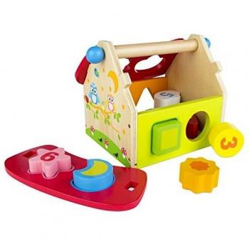 Colorbaby – Maison en bois avec formes – 11 pièces