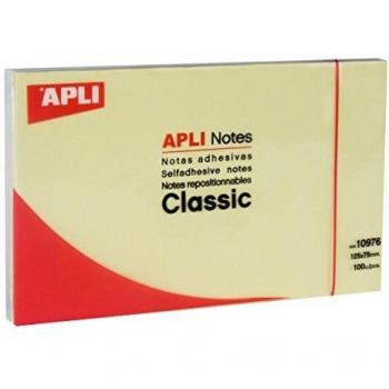 Bloc de 100 feuilles de notes adhésives jaunes – 125x75mm