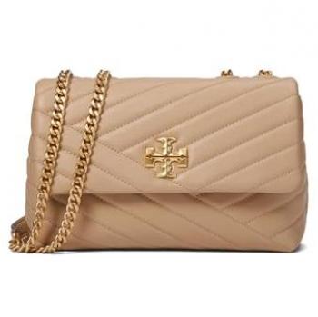 Beige Kira Shoulder Bag by Tory Burch