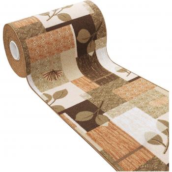 Feuilles beige rug antidérapant 57 × 190 cm – cuisine, chambre, couloir