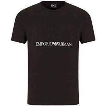 Top nero Emporio Armani con stampa loghi 3HPT13 PJ03Z X‑Large