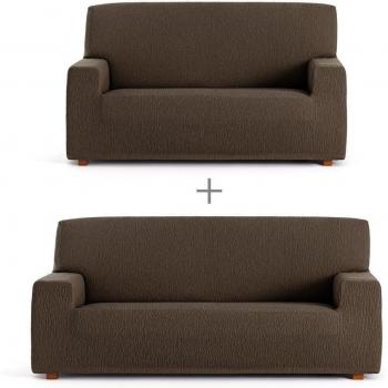 Ensemble de revêtements canapés Eysa TROYA brun – 3 pièces, 70 x 110 x 210 cm