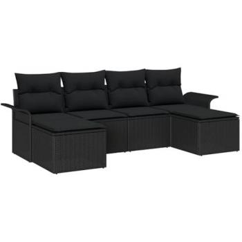 Conjunto de Muebles de Jardín 6 Piezas Negro