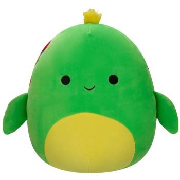 Jazwares Squishmallow Peluche Tortuga Verde Neón con Caparazón Tie‑Dye, 30 cm