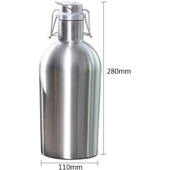LBER BeerGo: Growler Exterior de 2 Litros y Tapa Abatible