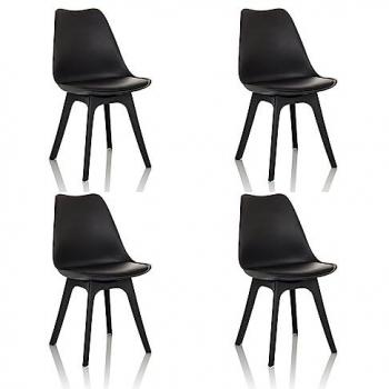 Chaise à coque SCANDI P en plastique noir