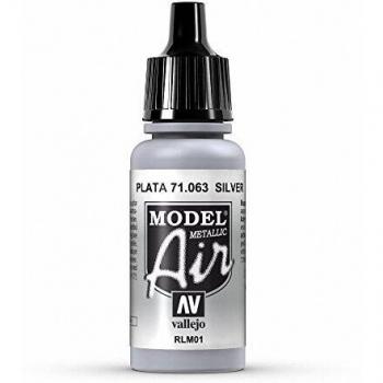 Vallejo Acrylic Metallic Silver Paint, 17 ml