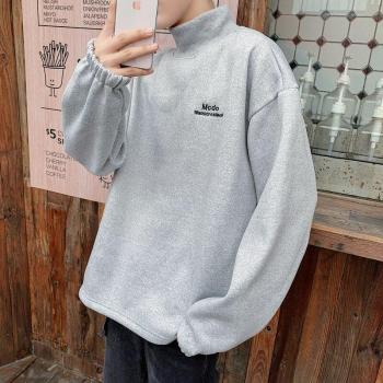 Sudadera Hip Hop Negra con Capucha para Hombre, Cuello de Tortuga Oversize