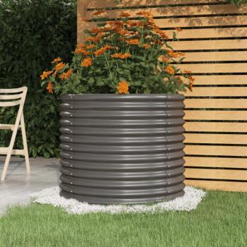 Jardinière de jardin en métal enduit 80x80x68 cm Gris