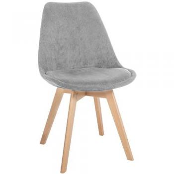 Sedia da Pranzo Linares in Cord Grigio Chiaro