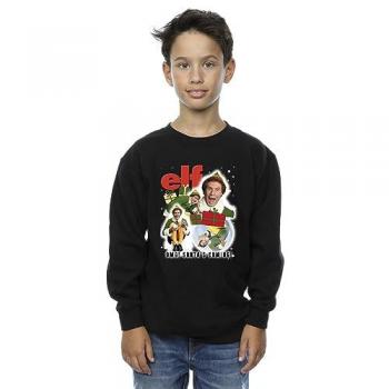 Elf Boys Buddy Collage Sweatshirt Black 12-13 Years