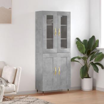 Buffet Moderne en Béton Gris avec Pieds – Vidaxl 69,5x34x180 cm