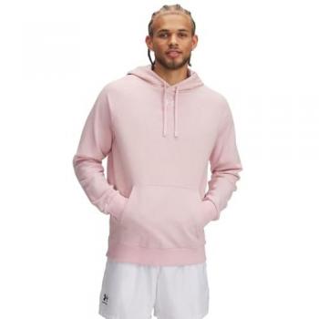 Sudadera casual con capucha Under Armour Rival Fleece, tono rosa, talla regular hombre